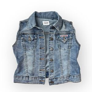 Hudson Light Wash Distressed Sleeveless Denim Trucker Jacket Size Girl’s M